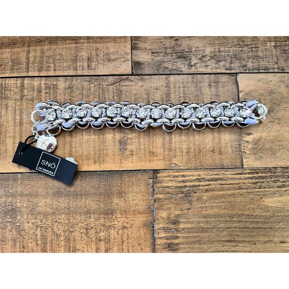 SNÖ of Sweden Bellini Bracelet Womens Silver Crystal Chain Link New with Tags Gi - Picture 1 of 6